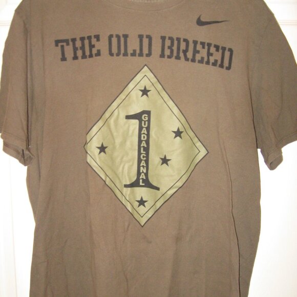 USMC The Old Breed 1st Marine Div Guadalcanal The Nike Tee XL OD Green - Picture 1 of 3